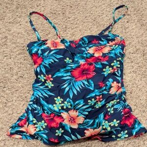 Croft & Barrow Black Floral Swimsuit Top